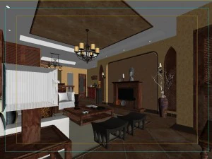 fashionable chinese vintage room 1839 3D Model