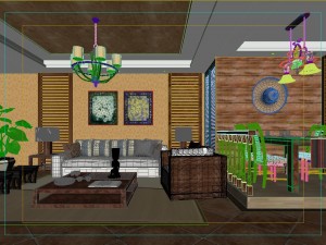 fashionable chinese vintage room 1839 Modello 3D