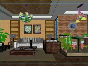 fashionable chinese vintage room 1839 3D Model