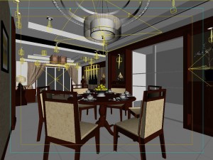 fashionable chinese style and vintage living room meal 1801 3D Модель
