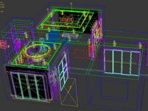 stile cinese alla moda e pasto vintage in soggiorno 1801 Modello 3D