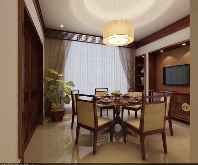 the fashionable chinese vintage dining room is 1802 3D Модель .c4d .max .obj .3ds .fbx .stl .blend 