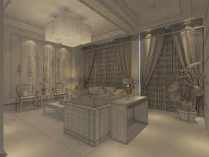 the fashionable chinese vintage dining room is 1802 3D Model