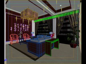 the fashionable chinese vintage dining room is 1802 3D Model
