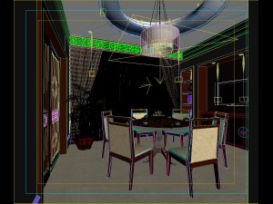 the fashionable chinese vintage dining room is 1802 3D Модель