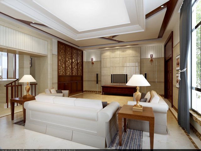 fashionable chinese style and vintage living room restaurant 1803 Modello 3D .c4d .max .obj .3ds .fbx .stl .blend