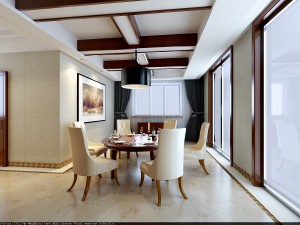 fashionable chinese style and vintage living room restaurant 1803 Modello 3D