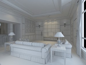 fashionable chinese style and vintage living room restaurant 1803 Modello 3D