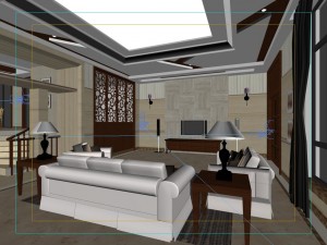 fashionable chinese style and vintage living room restaurant 1803 Modello 3D