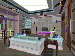 fashionable chinese style and vintage living room restaurant 1803 Modello 3D