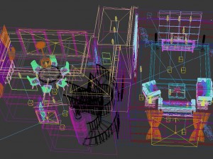 fashionable chinese style and vintage living room restaurant 1803 Modello 3D