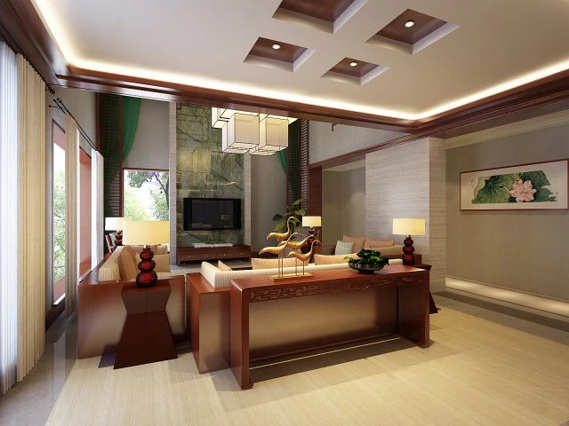 fashionable chinese style and vintage living room restaurant 1805 3D Model .c4d .max .obj .3ds .fbx .stl .blend 
