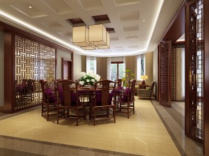 fashionable chinese style and vintage living room restaurant 1805 3D Model