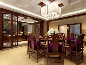 fashionable chinese style and vintage living room restaurant 1805 3D Model