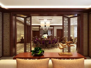 fashionable chinese style and vintage living room restaurant 1805 3D Model