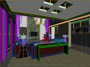 fashionable chinese style and vintage living room restaurant 1805 3D Model