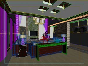 fashionable chinese style and vintage living room restaurant 1805 3D Model