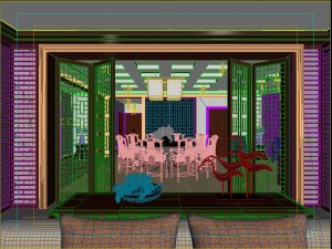 fashionable chinese style and vintage living room restaurant 1805 3D Model