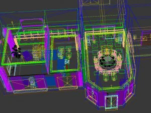 fashionable chinese style and vintage living room restaurant 1805 3D Model