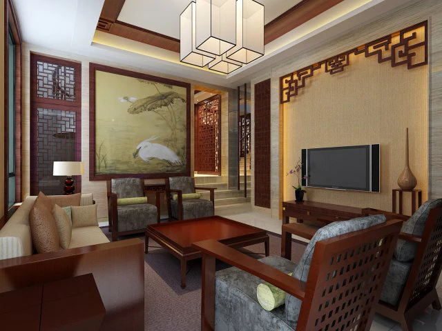 fashionable chinese style and vintage living room 1806 3D Model .c4d .max .obj .3ds .fbx .stl .blend