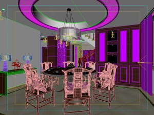 fashionable chinese style and vintage living room 1806 3D Modell