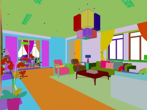 fashionable chinese style and vintage living room 1807 Model 3D