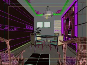 fashionable chinese style and vintage living room 1807 3D Model