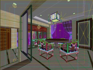 fashionable chinese style reversionary dining room 1808 Model 3D