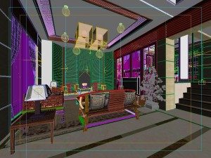 fashionable chinese style reversionary dining room 1808 Model 3D