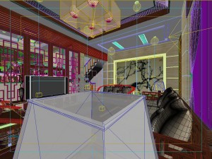 fashionable chinese style reversionary dining room 1808 Model 3D