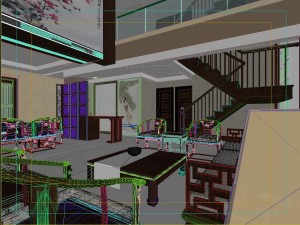 fashionable chinese reversionary dining room 1810 Model 3D