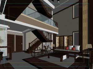 fashionable chinese reversionary dining room 1810 Model 3D