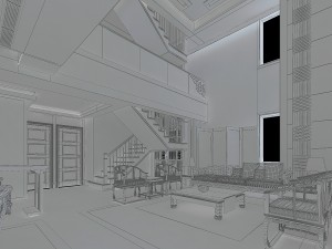 fashionable chinese reversionary dining room 1810 Model 3D