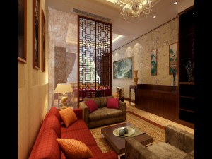 fashionable chinese reversionary dining room 1810 Model 3D