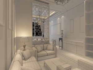 fashionable chinese reversionary dining room 1810 Model 3D