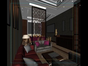 fashionable chinese reversionary dining room 1810 Model 3D