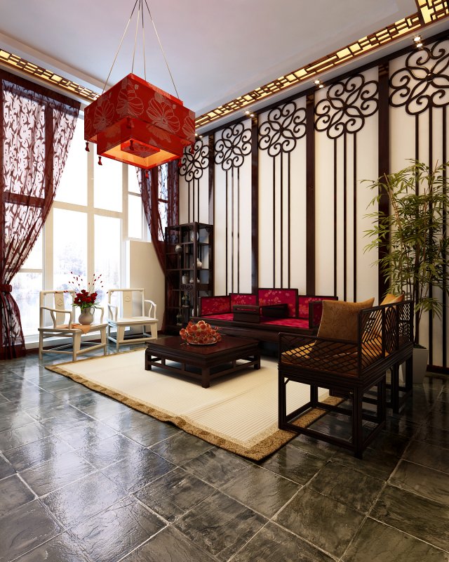 fashionable chinese reversionary dining room 181 3D 模型 .c4d .max .obj .3ds .fbx .stl .blend 