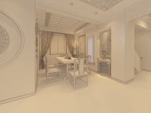 fashionable chinese reversionary dining room 181 3D 模型