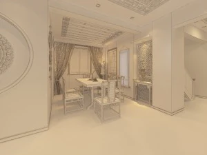 fashionable chinese reversionary dining room 181 3D Model