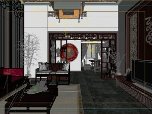 fashionable chinese reversionary dining room 181 3D Model
