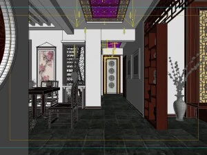 fashionable chinese reversionary dining room 181 3D Model