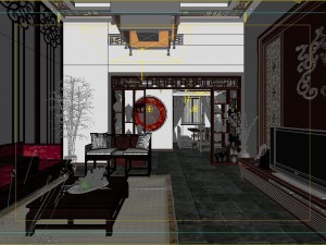 fashionable chinese reversionary dining room 181 3D 模型