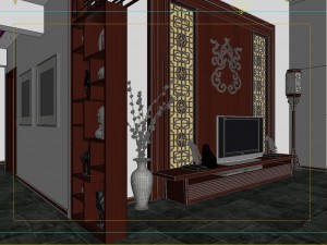 fashionable chinese reversionary dining room 181 3D 模型