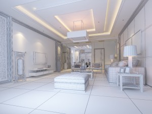 the fashionable chinese vintage dining room of 1812 3D Model