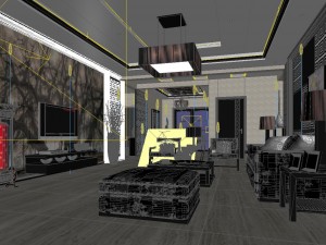 the fashionable chinese vintage dining room of 1812 3D Model