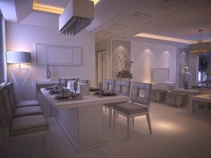fashionable chinese vintage room restaurant 1813 Model 3D