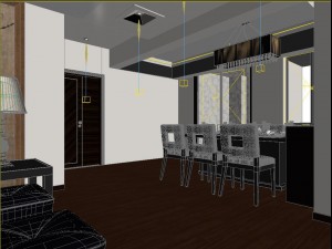 fashionable chinese vintage room restaurant 1813 Model 3D