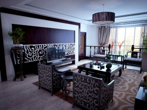 fashionable chinese vintage room restaurant 1814 3D Model