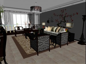 fashionable chinese vintage room restaurant 1814 3D Модель