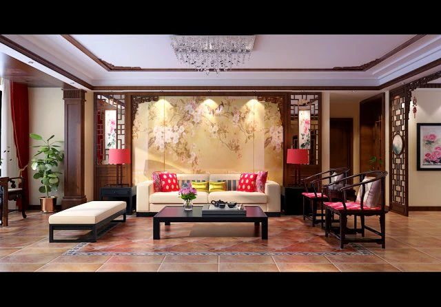 fashionable chinese style and vintage living room restaurant 1815 3D Model .c4d .max .obj .3ds .fbx .stl .blend 